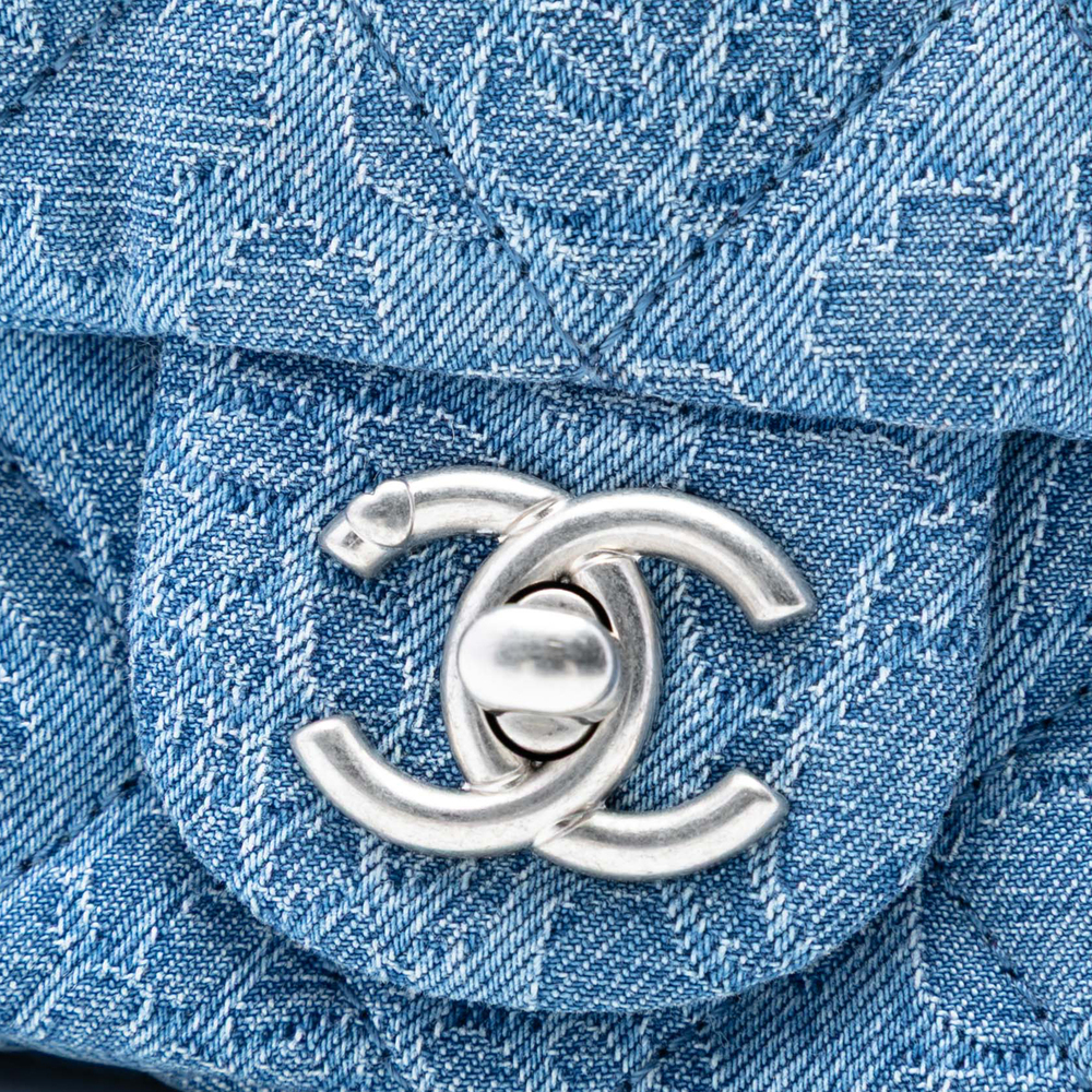 Pre-Loved Chanel Mini Quilted Denim Camellia Sweetheart Flap - Picture 6 of 7